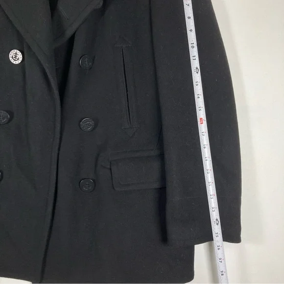Polo by Ralph Lauren Classic Black Pea Coat Double Breasted XL - Picture 11 of 16